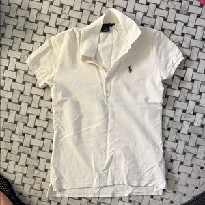 Ralph Lauren Women's Cream Polo with Embroidered Pony